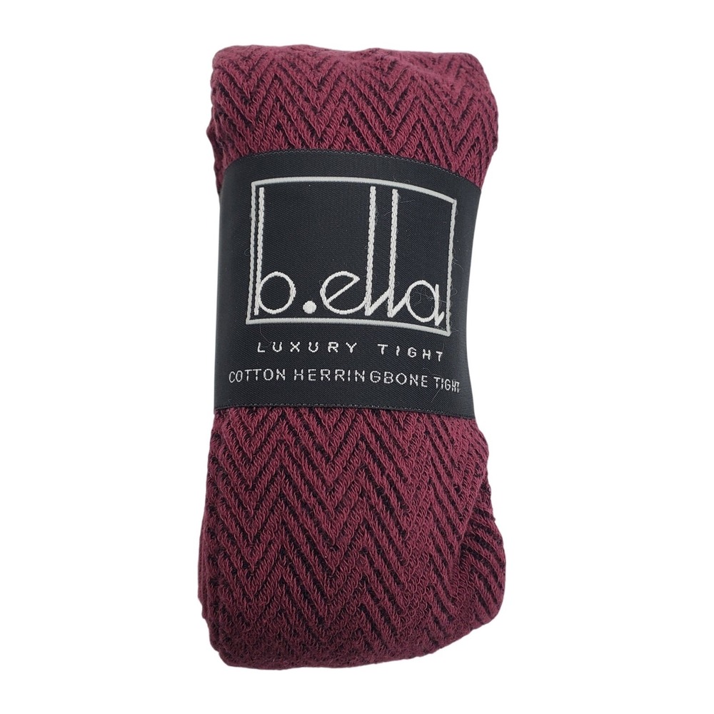Burgundy Cotton Tights Small Herringbone Red Wine B.ella Opaque New Cozy Warm S